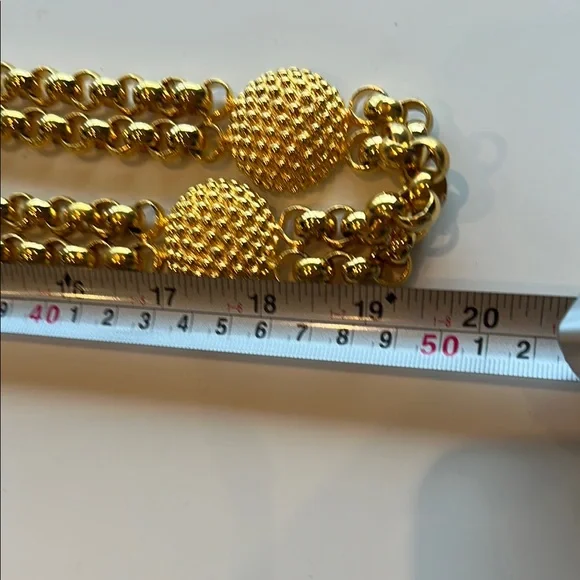 Gold Textured Belt with Decorative Spheres 40” aprox belt or necklace Gold Textured Belt with Decorative Spheres 40” aprox belt or  main image 3